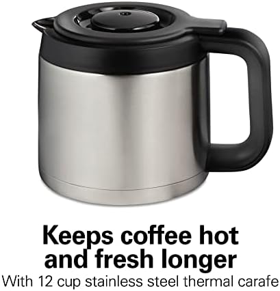 Hamilton Beach FlexBrew Trio 2-Way Coffee Maker, Compatible with K-Cup Pods or Grounds, Combo, Single Serve & Full 12c Thermal Pot, Black and Stainless – Fast Brewing