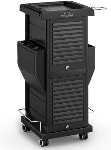 Hair Cart Organizer with Wheels 6 Drawers, Locking Salon Rolling Cart Utility Caddy for Hair Stylist Barber, Mobile Tattoo Hairdresser Storage Station Hairstylist Trolley Hot Tools Holder