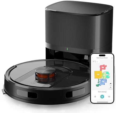Robot Vacuum and Mop Combo with Self-Emptying, Customizable Map Cleaning with LiDAR Navigation, 6000Pa Suction, Smart No-Go Zones, 70Days Hands-free Robotic Vacuum Cleaner for Floor, Carpet, Pet Hair