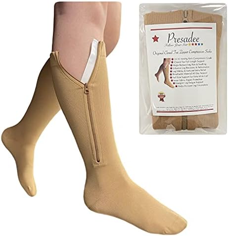 Original Closed Toe 20-30 mmHg Zipper Compression Calf Leg Socks