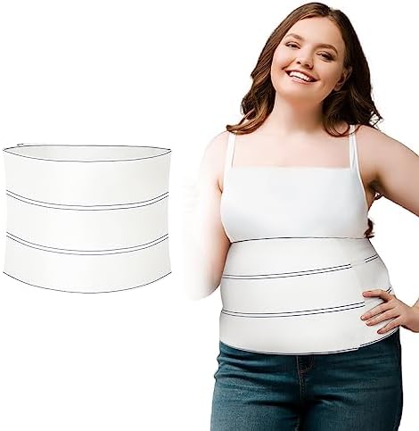 Abdominal Binder Post Surgery, 9-Inch-Wide Postpartum Belly Binder, Belly Band for C Section Recovery (60" - 75") White