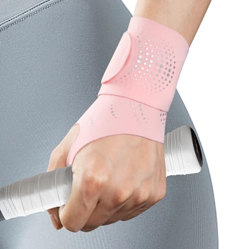 Ultra-Thin Wrist Brace Support for Carpal Tunnel, Elastic Wrist Wraps for Sports Work Typing Sleeping, Sports Wrist Support for Fitness, Weightlifting, Tendonitis, Carpal Tunnel Arthritis (Pink)