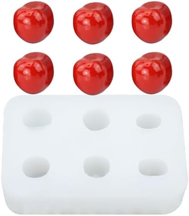 6 Cavity Cherry Silicone Mold, Artificial Fruit Silicone Mold Berry-Shaped Chocolate Mould, 3d Simulation Cherry Fondant Moulds, Christmas Candle Cake Decorating Tool