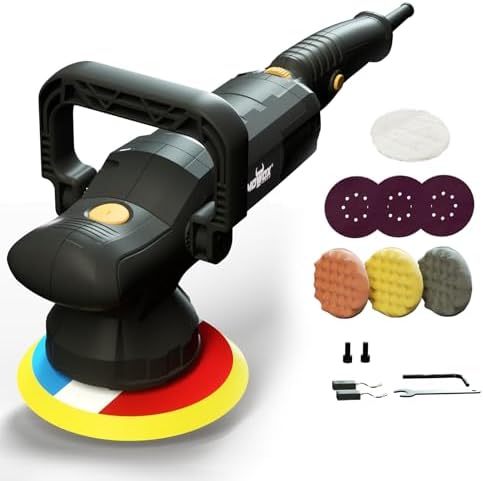 6" Dual Action Buffer Polisher,1200w polisher,6 Variable Speed Car Buffer Polisher with Detachable Handle,Pulidora De Autos For Car, Boat Sanding, Polishing, And Waxing
