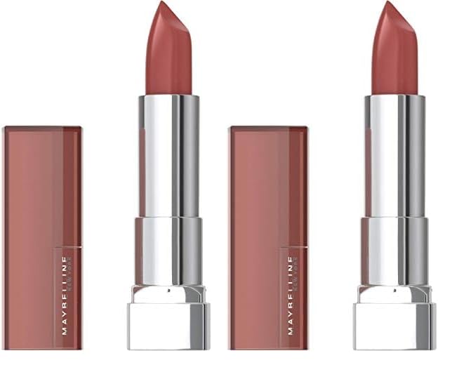 Maybelline Color Sensational Lipstick, Lip Makeup, Cream Finish, Hydrating Lipstick, Rum Riche, Deep Nude 0.15 oz (Pack of 2)