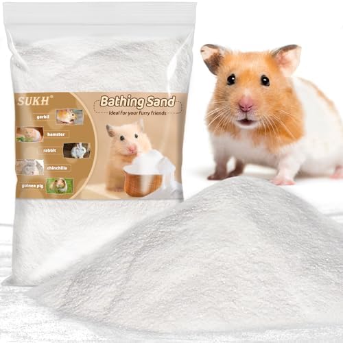 Sukh 47OZ Hamster Sand Bath - Fine Desert Sand Hamster Bedding Reptile Silica Sand Gerbil Hideout for Hamster Chinchillas Gerbil Syrian Mice Small Animals Small Pets