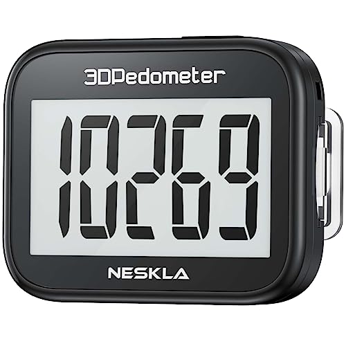NESKLA 3D Pedometer for Walking, Simple Step Counter with Large Digital Display, Step Tracker with Removable Clip Lanyard, Accurately Track Steps for Men Women Kids Adults SeniorsGET 20% OFF STOREWIDE!