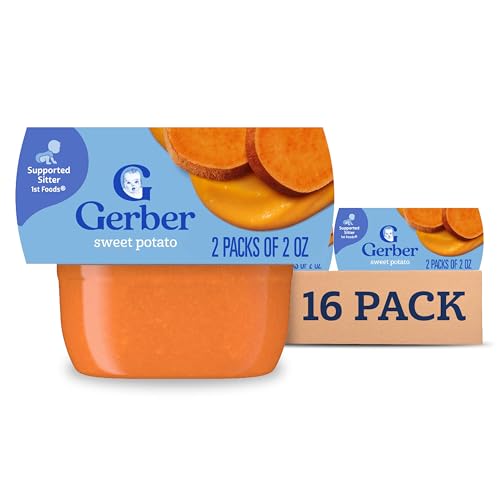 Gerber 1st Foods Baby Food, Sweet Potato Puree, Natural & Non-GMO, 2 Ounce Tubs, 2-Pack (Pack of 8)