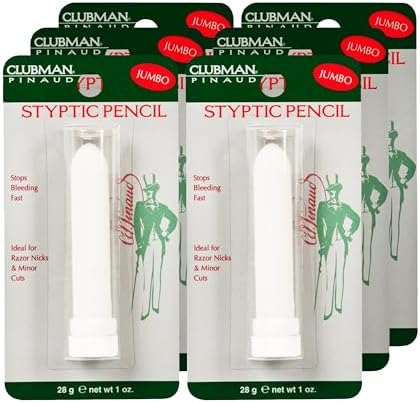 Clubman Pinaud Jumbo Styptic Pencil, 1 Oz, (Pack of 6)
