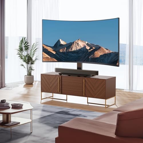 PERLESMITH Universal Swivel TV Stand Base, Table Top TV Stand for 37-75 inch LCD LED TVs, Height Adjustable TV Mount Stand with Tempered Glass Base, VESA 600x400mm, Holds up to 99lbs, PSTVS13