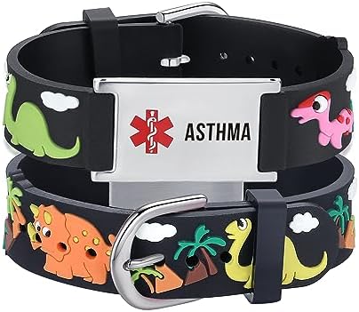 LinnaLove Medical Alert Bracelets Cartoon Emergency ID bracelets with Engraved