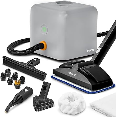 Dupray Neat Plus Steam Cleaner with 17-Piece Accessory Kit. A powerful multi-purpose steamer designed for deep cleaning floors, upholstery, grout, and more. *Kills 99.9% of Bacteria & Viruses