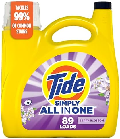 Tide Simply Clean & Fresh Liquid Laundry Detergent, Berry Blossom Scent, 89 loads, 117 fl oz