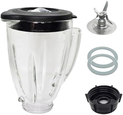 6 Cup Blender Glass Jar with Blade, Blender Replacement Parts for Aspas Para Licuadora Oster Osterizer (NOT fit Pro, Master or Versa models)