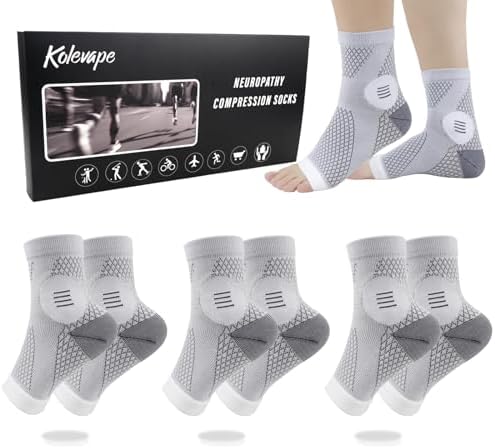 3 Pairs Neuropathy Socks for Women & Men,Nano Comprex Ankle Sleeves Protection Elastic Socks,Soothe Socks for Neuropathy Pain,Anti Fatigue Compression Foot Sleeve Brace Socks