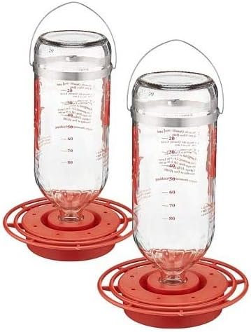 2 Pack of Best-1 Glass Hummingbird Feeders, 32 oz. Each