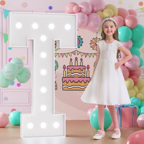 Light Up Letters, Marquee Letters 4 Feet Tall with Cool White Light, Large Letter for Party Baby Shower Wedding Event Graduation Decoration, Marry Me Light Up Letter 4ft Marquee Sign Letras T