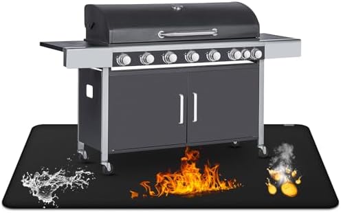 30 x 48inch Under Grill Mat for Outdoor Grill,Double-Sided Fireproof Grill Pad,Perfect for Outdoor Barbecue Spots,Fireproof, Waterproof, and Oilproof BBQ Protector for Decks and Patios