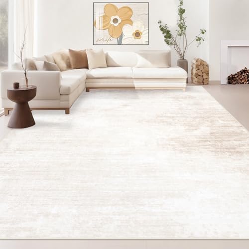 Area Rugs 8x10 Living Room: Washable Rug Modern Abstract Large Rugs Soft Non Slip Neutral Rug Stain Resistant Indoor Carpet for Bedroom Kitchen Dining Room Table Nursery Home Office Rugs(Beige,8'x10')