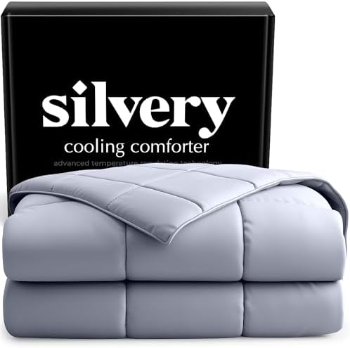 Silvery® Silver-Infused Cooling Comforter – Award-Winning Self-Cooling Blanket for Hot Sleepers with Self-Cleaning Silvery Technology™ for Sweat-Free & Cool Sleep (Gray, King/Cali King (106" x 90"))