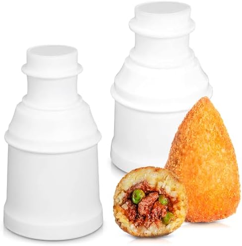 2 Pcs Arancini Maker Mold Set – Dual Set for Round & Conical Arancini Maker Rice Ball Mold for Customizable Dishes – Versatile Rice Baller for Meat, Potato & Vegan Croquettes, Falafel & Suppli