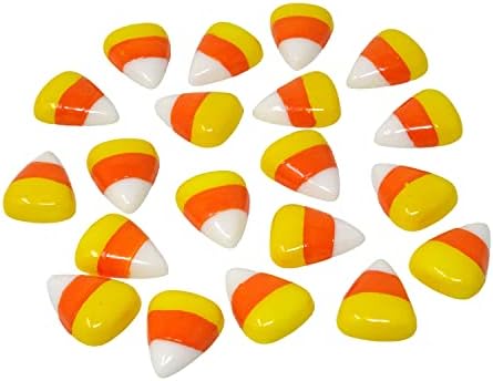 "yueton 20PCS Cute Candy Corn Flatback Resin Charms Slime Charms Halloween Flatback Embellishments for Halloween Wreath, Christmas Tree, Hair Clips, Photo Frames, Phone Cases, DIY Crafts"