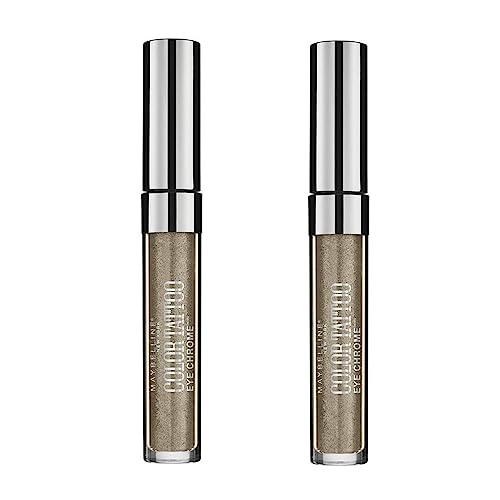 MAYBELLINE Pack of 2 New York Color Tattoo Eye Chrome Eyeshadow, Khaki Kool 520