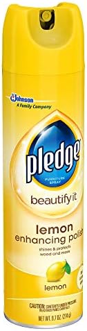 Pledge Multisurface Furniture Polish Spray, Works on Wood, Granite, and Leather, Shines and Protects, Lemon, 9.7 oz (Pack of 2)