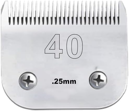 Clipper Blade Dog Grooming Compatible with Andis Clippers Carbon Infused Steel Detachable Ceramic Sharp Edge Also Compatible with Wahl/Oster Dog Clippers (40:(1/100")(0.25mm))