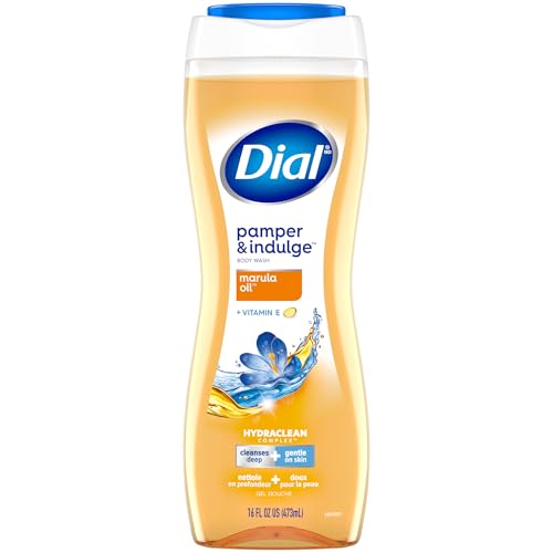 Dial Body Wash, Pamper & Indulge Marula Oil, 16 Fl Oz, (Pack of 4)