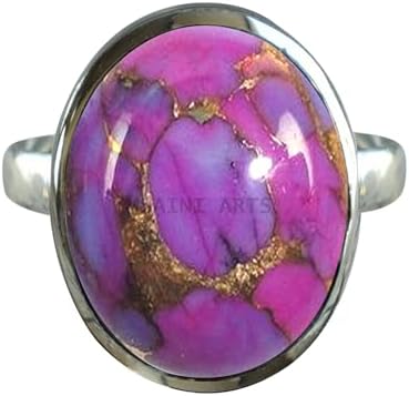 Solid 925 Sterling Silver Ring for Women & Men, Amethyst Ring Gemstone Unique Handcrafted Ring (US Size 5)