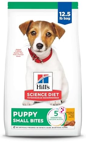 Hill's Science Diet Puppy, Puppy Premium Nutrition, Small Kibble, Dry Dog Food, Chicken & Brown Rice, 12.5 lb Bag