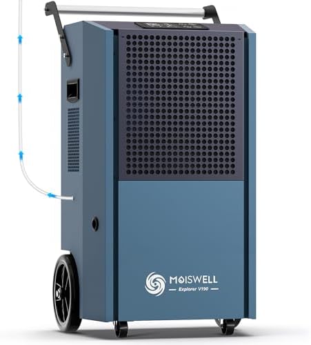 190 Pints Commercial Dehumidifier with Pump Portable Industrial Heavy Duty Moisture Removal Dehumidifiers for Basements with Auto Drain,Powerful Humidity Control for Large Spaces