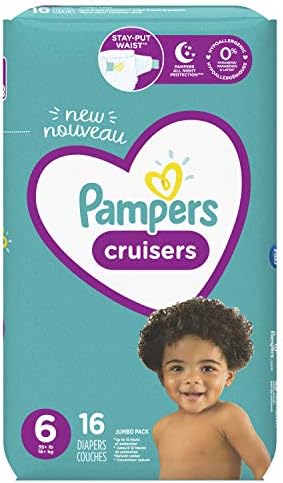 PAMPERS CRUISERS STAGE 6 DISPOSABLE DIAPERS XXL BOY OR GIRL ADHESIVE TABS 16 CT - 0037000751931