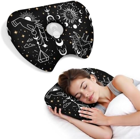 Ear Piercing Pillow for Side Sleepers with Washable Cover Pillows with Holes for Ear Pain,Donut Pillow for Adults CNH Ear Pain Relief Pressure Sores Ear Pillow with Hole in Center