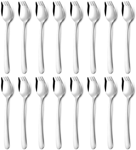 16-Pack Sporks, 7.2 Inch Sporks Stainless Steel, Metal Spork Set for Pasta, Soup, Dessert, Household Use, Camping, Hiking