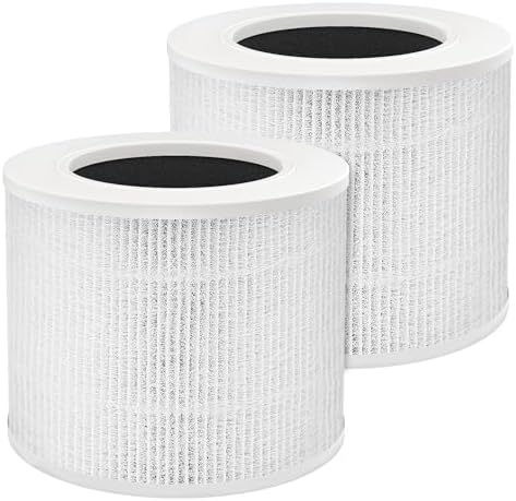 2 Pack H13 True HEPA Core Mini Replacement Filter for LEVOIT Core Mini Air Purifiers, 3-in-1 HEPA, High-Efficiency Activated Carbon