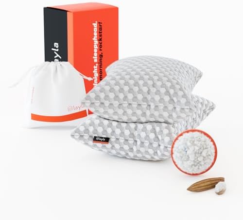 Layla Sleep Adjustable Fill Kapok Pillow, 2pack of The Luxurious Cooling Pillow, Queen, Supportive for Head and Neck, Fully Adjustable, Natural Material That is Light and Airy.