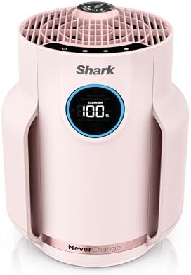 Shark NeverChange Air Purifier Compact Pro with Long-lasting HEPA Exceeding Filtration, Captures Pet Dander, Dust, Smoke, and Allergens, up to 250 sq. ft. for Bedroom, Home Office, Dorm, HP072PK