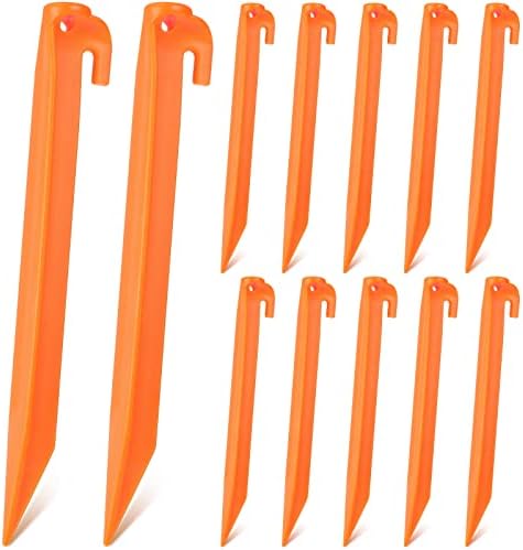 9 Inch Plastic Halloween Inflatable Stakes Tent Stakes Black Replacement Yard Christmas Inflatable Accessories for Camping Tent Pegs Garden Home Decorations