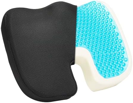 VEVOR Seat Cushion, Cooling Gel + Memory Foam Seat Cushion, Pressure-Relief Wheelchair Seat Pad with U-Shaped Cutout & Removable Cover, Lightweight and Portable for Travel, Car, Office, Airplane