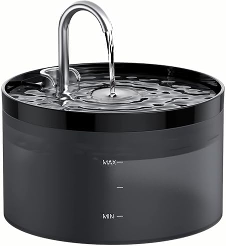 Cat Water Fountain: Dog Bowl Fountains - Automatic Pet Dispenser - Dogs Drinking Waterer Bowls Indoor - Auto Watering Dish Supplies - Easy Cleaning Animal Machine - Quiet 67oz/2L Kitty Drink Fountain