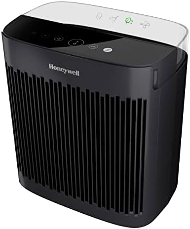 Honeywell InSight HEPA Air Purifier with Air Quality Indicator for Medium-Large Rooms (190 sq ft), Black - Wildfire/Smoke, Pollen, Pet Dander, and Dust Air Purifier (Renewed)