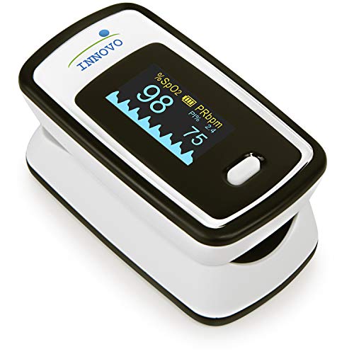 Innovo Deluxe iP900AP Fingertip Pulse Oximeter Blood Oxygen Saturation Monitor with Alarm, Plethysmograph and Perfusion Index