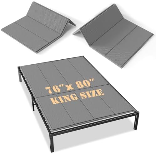 Upgraded S-Curved Ultra Heavy Duty Bunkie Board King Size 76"x80" 12mm Non-Slip & Noise-Free Moisture-Resistant Bed Bunkieboards