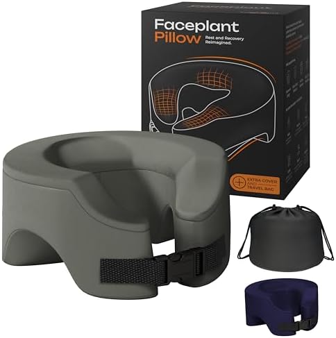 Faceplant Face Down Pillow - Adjustable Memory Foam Stomach Sleeping Pillow - Face Down Pillow after Eye Surgery - Massage Headrest for Bed - and Prone Cushion for Rest and Recovery Reimagined