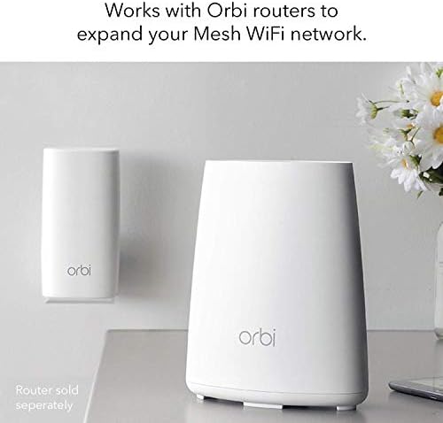 NETGEAR Orbi Wall-Plug Whole Home Mesh WiFi Satellite Extender - works with your Orbi router to add 1,500 sq. feet of coverage at speeds up to 2.2 Gbps, AC2200 (RBW30) (Renewed)