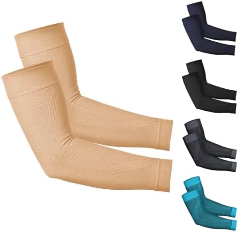 KEKING® Compression Arm Sleeves, Firm 20-30mmHg Graduated Compression Full Arm Support for Recovery, Pain Relief, Tendonitis, Golfers & Tennis Elbow Brace, Workouts Sports - Latex Free Beige M