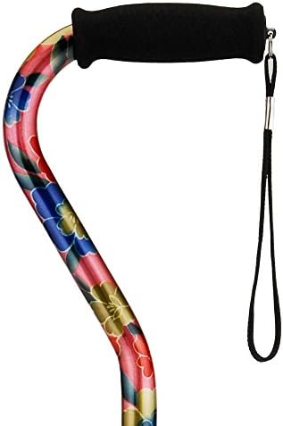 NOVA Designer Walking Cane with Offset Handle, Lightweight Adjustable Walking Stick with Carrying Strap