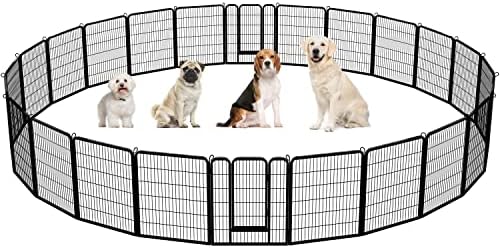 Yaheetech Dog Playpen Outdoor 40 inch 24 Panels Indoor Dog Fence Metal Dog Pen Heavy Duty Pet Exercise Pen for RV/Camping/Garden